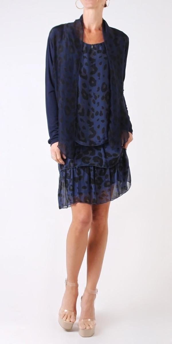 Shoona Leopard Cardigan - Gigi Moda - Made in Italy # Cardigan, free shipping, Gigi Moda, handwash, Leopard Print, Made in Italy, OS, Silk, spring, summer, washable