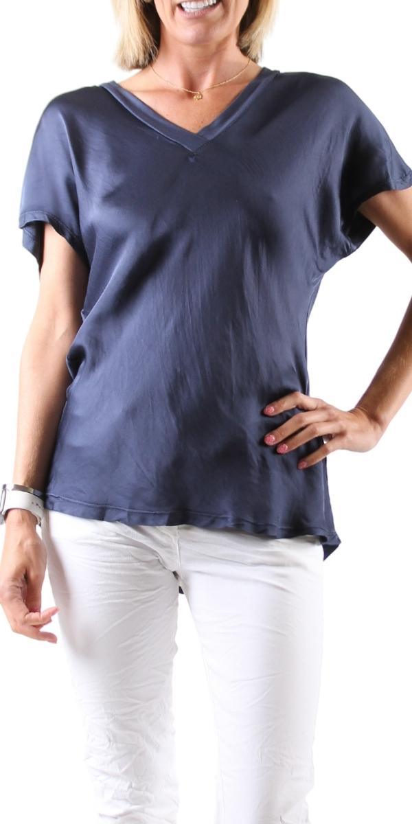 Comodo V-Neck Top - Gigi Moda - Made in Italy # cap sleeve, casual, casual top, gigi moda, one size, spring, summer, T Shirt, Top, viscose