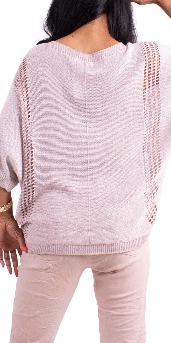 Vena Short Sleeve Sweater - Gigi Moda - Made in Italy # Knit, knit blouse, Lightweight, summer fashion