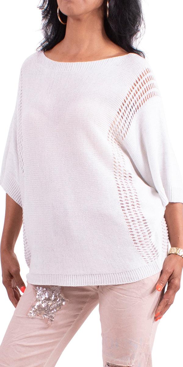 Vena Short Sleeve Sweater - Gigi Moda - Made in Italy # Knit, knit blouse, Lightweight, summer fashion