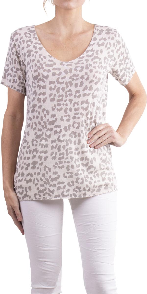 Apuma Leopard Top - Gigi Moda - Made in Italy # Blouse, Gigi Moda, italian top, leopard print, Made in Italy, one size, OS, spring, summer, Top, viscose, washable