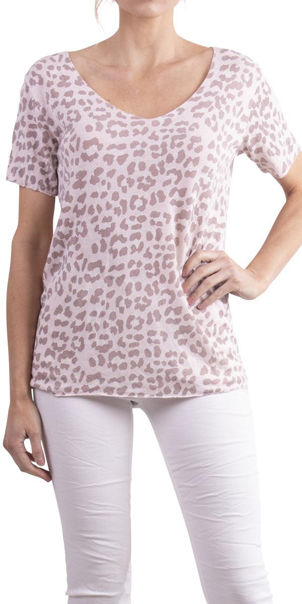 Apuma Leopard Top - Gigi Moda - Made in Italy # Blouse, Gigi Moda, italian top, leopard print, Made in Italy, one size, OS, spring, summer, Top, viscose, washable