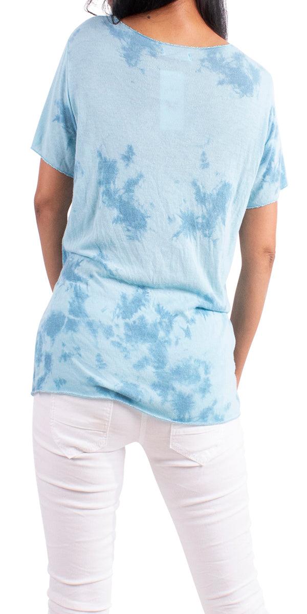 Apuma Tie Dye Top - Gigi Moda - Made in Italy # free shipping, Gigi Moda, italian top, Made in Italy, OS, resort wear, short sleeve, summer, Tie Dye, Top, washable