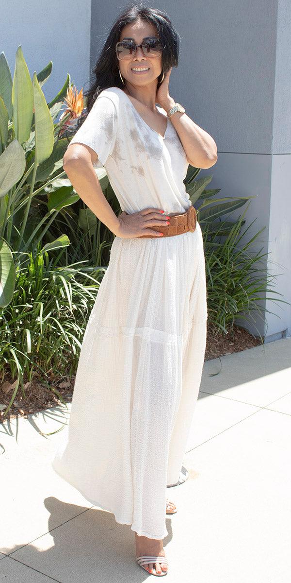 Apuma Tie Dye Top - Gigi Moda - Made in Italy # free shipping, Gigi Moda, italian top, Made in Italy, OS, resort wear, short sleeve, summer, Tie Dye, Top, washable