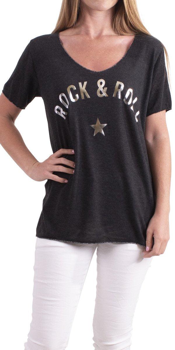 Apuma Rock & Roll Top - Gigi Moda - Made in Italy # casual, casual top, one size, Rock, rock and roll, summer, T Shirt, Top, viscose