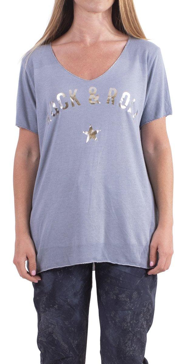 Apuma Rock & Roll Top - Gigi Moda - Made in Italy # casual, casual top, one size, Rock, rock and roll, summer, T Shirt, Top, viscose