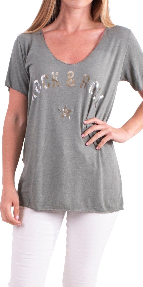 Apuma Rock & Roll Top - Gigi Moda - Made in Italy # casual, casual top, one size, Rock, rock and roll, summer, T Shirt, Top, viscose