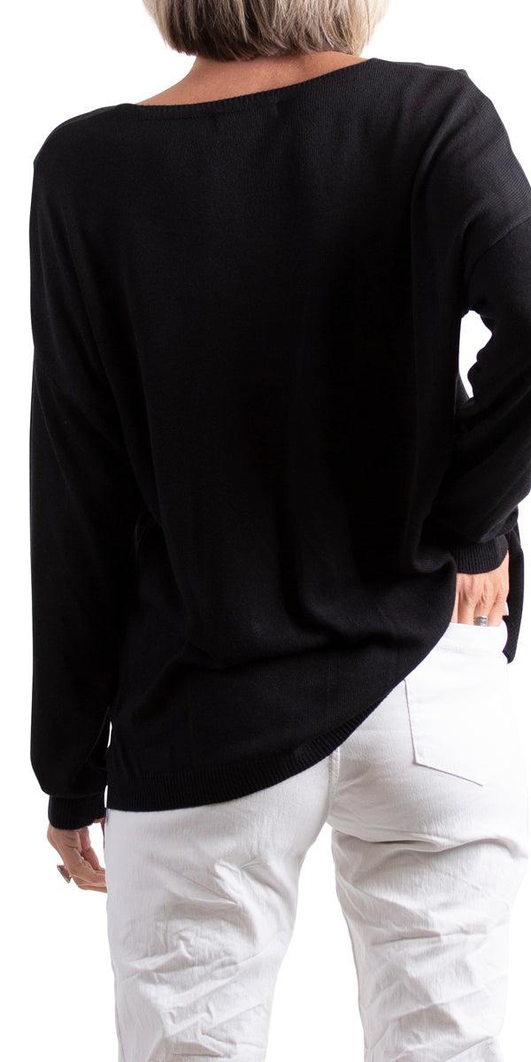 Maya Sweater With Brush Strokes - Gigi Moda - Made in Italy # casual sweater, comforatable fit, Italian Sweater, made in italy, maxretail, Sweater, womans clothing