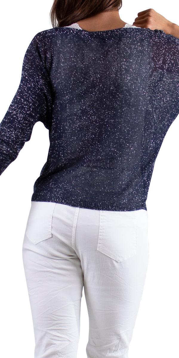 Aliocha Sparkle Light Knit - Gigi Moda - Made in Italy # Black, Comfortable fit, made in italy, Navy, Sweater, Womens Clothing, Womens Tops