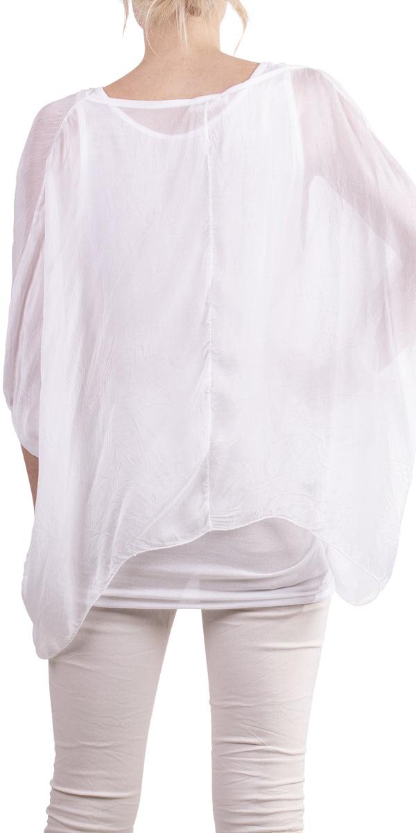 Atila Blouse - Gigi Moda - Made in Italy # 100% Silk, Blouse, Gigi Moda, hand wash, Made in Italy, OS, Silk, Top, washable