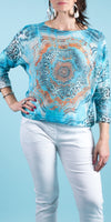 Emy Batwing Sweater with Groovy Leopard Print