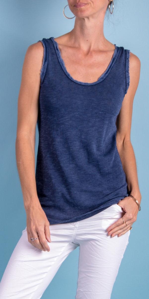 Avena Cotton Tank - Gigi Moda - Made in Italy # 100% Cotton, Cotton, cotton top, Gigi Moda, Made in Italy, one size, OS, Sleeveless, spring, summer, tank, Tank Top, Top