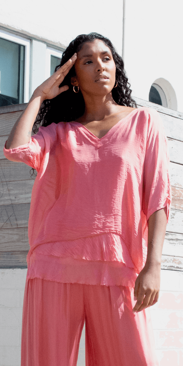 Diana Top - Gigi Moda - Made in Italy # 100% Silk, Blouse, free shipping, Gigi Moda, italian top, Made in Italy, OS, resort, resort wear, Silk, Top, washable