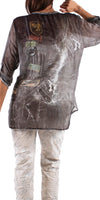Fabrio Crystal Truth Tunic - Shop Gigi Moda - Made in Italy # Blouse, Gigi Moda, Made in Italy, one size, OS, Sleeves, Top