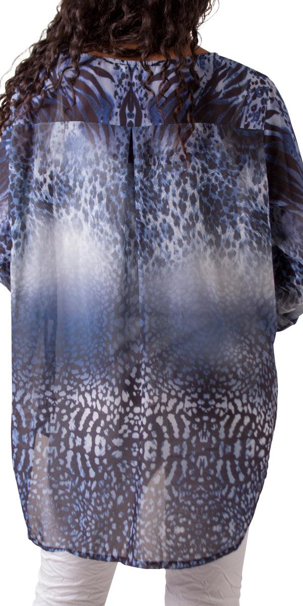 Sognare 2 Piece Tunic - Gigi Moda - Made in Italy # 2 piece, animal print, Blouse, Blouses, comforatable fit, Gigi Moda, italian blouse, italian top, italian tunic, Made in Italy, Rolled Sleeves, shop gigi moda, Tunic, womens clothing