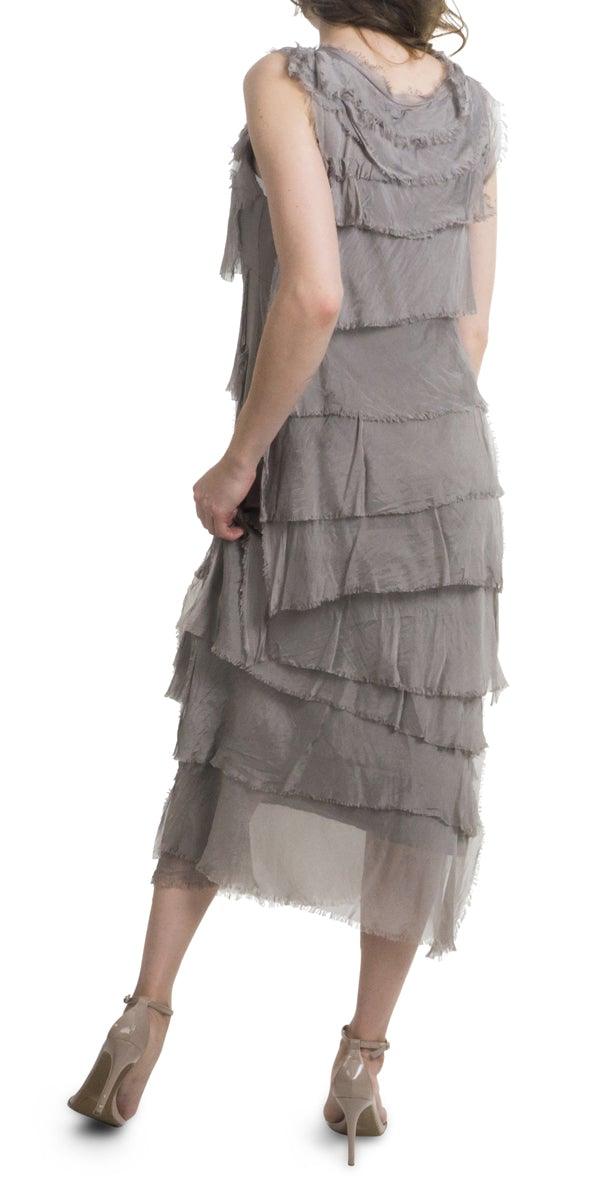 Siena Maxi Dress - Gigi Moda - Made in Italy # 100% Silk, Dress, Gigi Moda, Made in Italy, Maxi Dress, MOB DRESS, MOG DRESS, MOTHER OF GROOM DRESS, MOTHER OF THE BRIDE DRESS, one size, OS, Ruffle, ruffle dress, ruffled hem, RUFFLED DRESS, ruffles, Silk, Sleeveless, Tier Ruffle, tiered ruffle