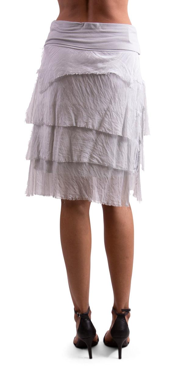 Siena Short Skirt - Gigi Moda - Made in Italy # 100% Silk, Made in Italy, OS, Ruffle, Silk, Skirt