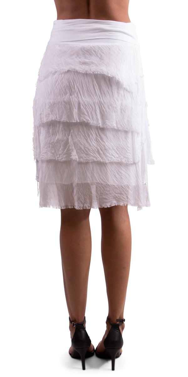 Siena Short Skirt - Gigi Moda - Made in Italy # 100% Silk, Made in Italy, OS, Ruffle, Silk, Skirt