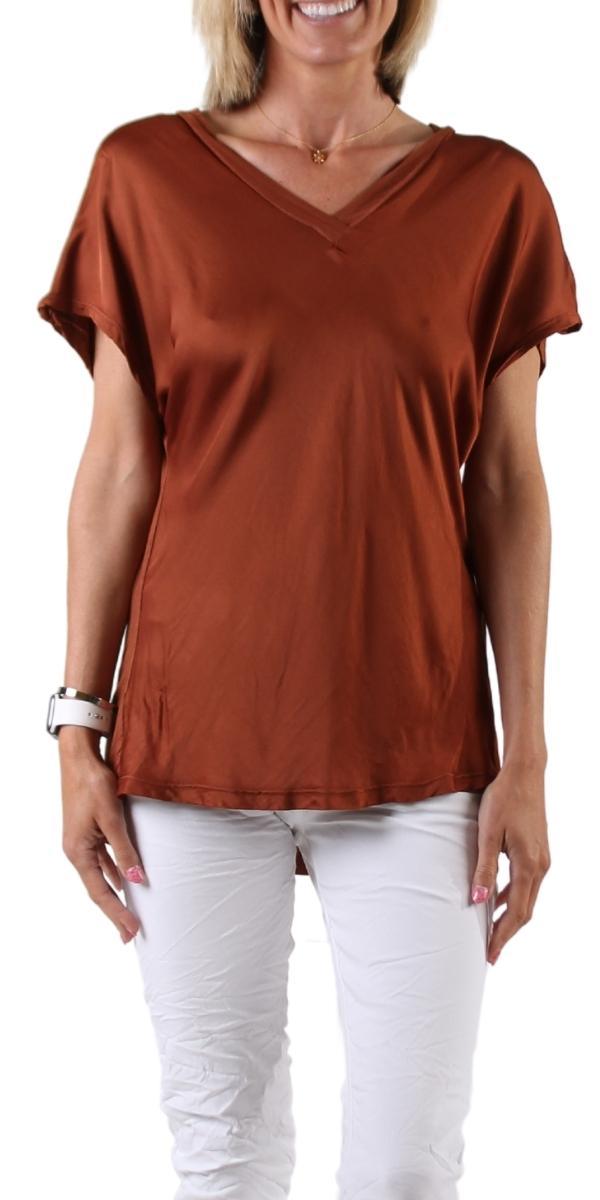 Comodo V-Neck Top - Gigi Moda - Made in Italy # cap sleeve, casual, casual top, gigi moda, one size, spring, summer, T Shirt, Top, viscose
