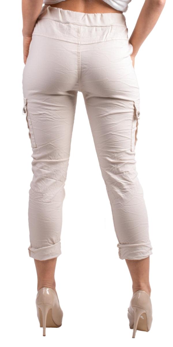 Tie-Waist Cargo Pants - Gigi Moda - Made in Italy # cargo pant, cargo pants, COMFY PANTS, drawstring pant, drawstring pants, front pockets, Gigi Moda, italian pants, Made in Italy, Pockets, shop gigi moda, Tie waist