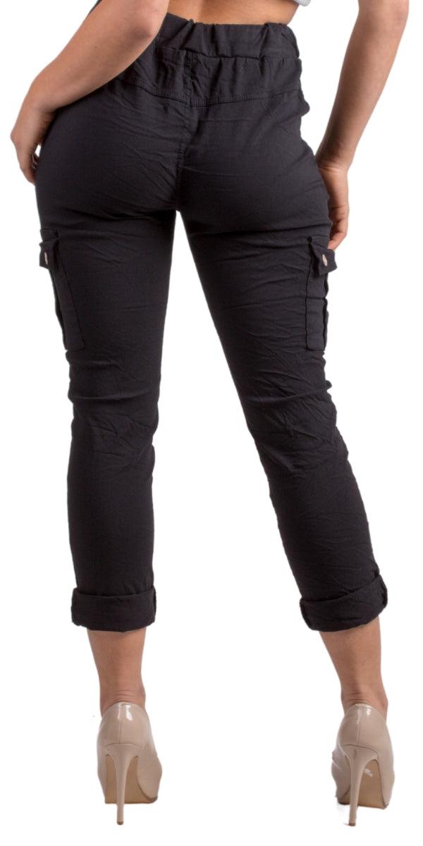 Tie-Waist Cargo Pants - Gigi Moda - Made in Italy # cargo pant, cargo pants, COMFY PANTS, drawstring pant, drawstring pants, front pockets, Gigi Moda, italian pants, Made in Italy, Pockets, shop gigi moda, Tie waist