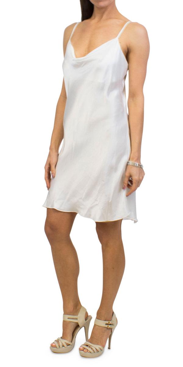 Madonna Satin Dress - Gigi Moda - Made in Italy # 21541, Adjustable, adjustable straps, black, classic, classy, cream, Date Night, Dress, gigi moda, made in italy, one size, Satin, small, Spaghetti, spring, Strap, Straps, summer, underneath, viscose, white