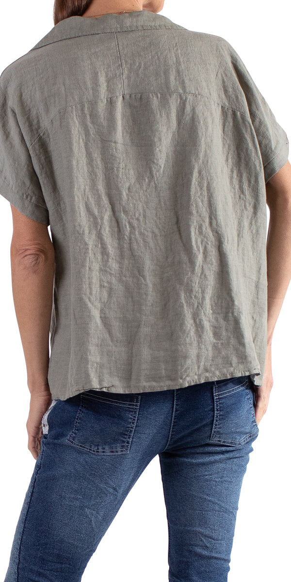 La Pelosa Linen Collared Shirt