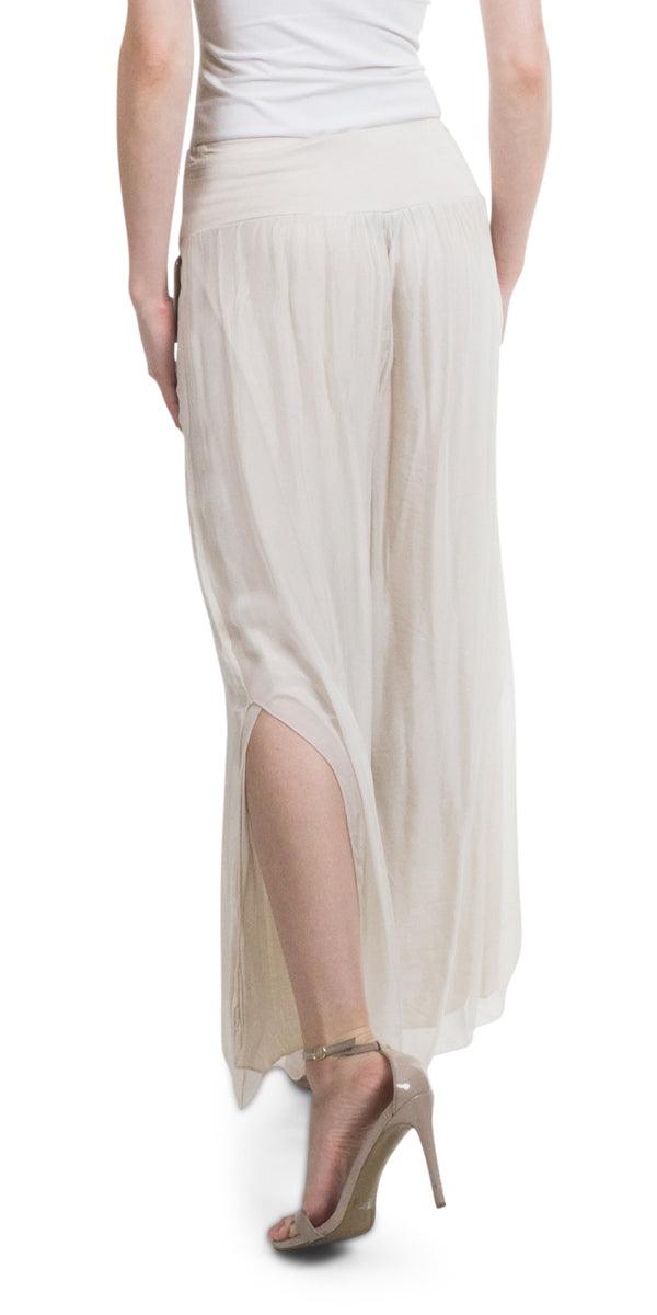 Jasmin Slit Pant - Gigi Moda - Made in Italy # fall, free shipping, Made in Italy, OS, resort, resort wear, Silk, Slit, spring, summer, winter