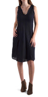 Marasusa Linen Dress - Shop Gigi Moda - Made in Italy # 100% Linen, Dress, dresses, Gigi Moda, Linen, linen dress, made in italy, one size, OS, ruffled v neck, Sleeveless, spring, summer, V-Neck