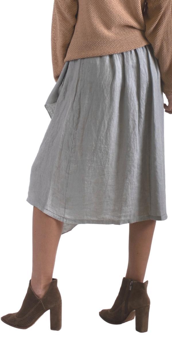 Valle Wrap Skirt - Gigi Moda - Made in Italy # 100% Linen, asymmetrical, Gigi Moda, linen skirt, Made in Italy, one size, Skirt, wrap skirt