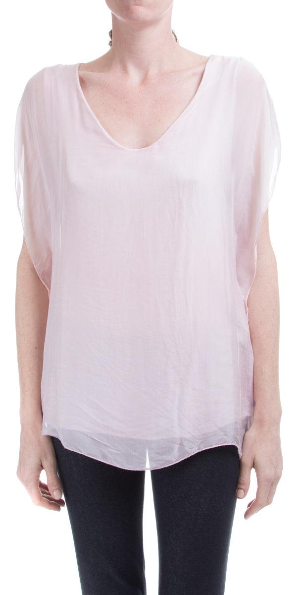 Natacha Top - Gigi Moda - Made in Italy # 100% Silk, Blouse, Flutter sleeve, Gigi Moda, Made in Italy, OS, Silk, Top