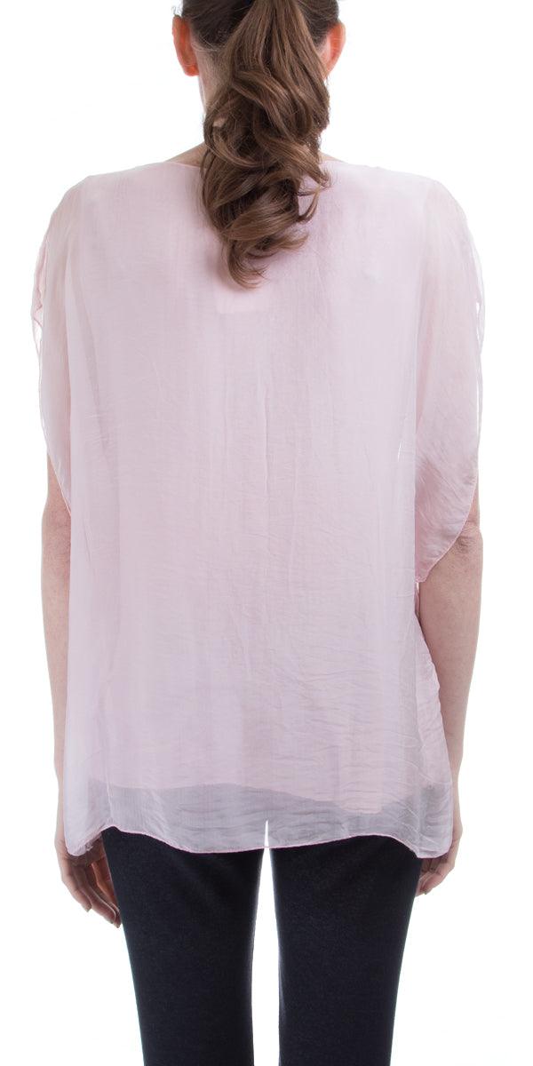 Natacha Top - Gigi Moda - Made in Italy # 100% Silk, Blouse, Flutter sleeve, Gigi Moda, Made in Italy, OS, Silk, Top