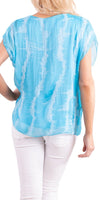 Natacha Tie Dye Top - Shop Gigi Moda - Made in Italy # 100% Silk, Blouse, Flutter sleeve, italian silk blouse, Made in Italy, one size, Silk, silk blouse, Tie Dye, Top