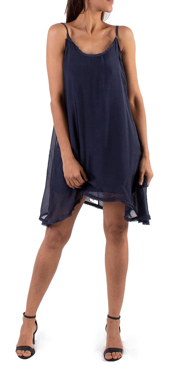 Dara Spaghetti Strap Dress - Gigi Moda - Made in Italy # 100% Silk, Dress, new, resort wear, Silk, Sleeveless, summer