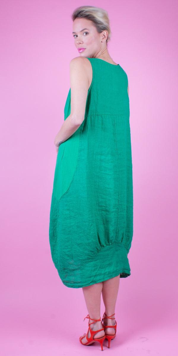 Luna Dress - Gigi Moda - Made in Italy # 100% Linen, Dress, Gigi Moda, Linen, Made in Italy, OS, Pockets, Sleeveless