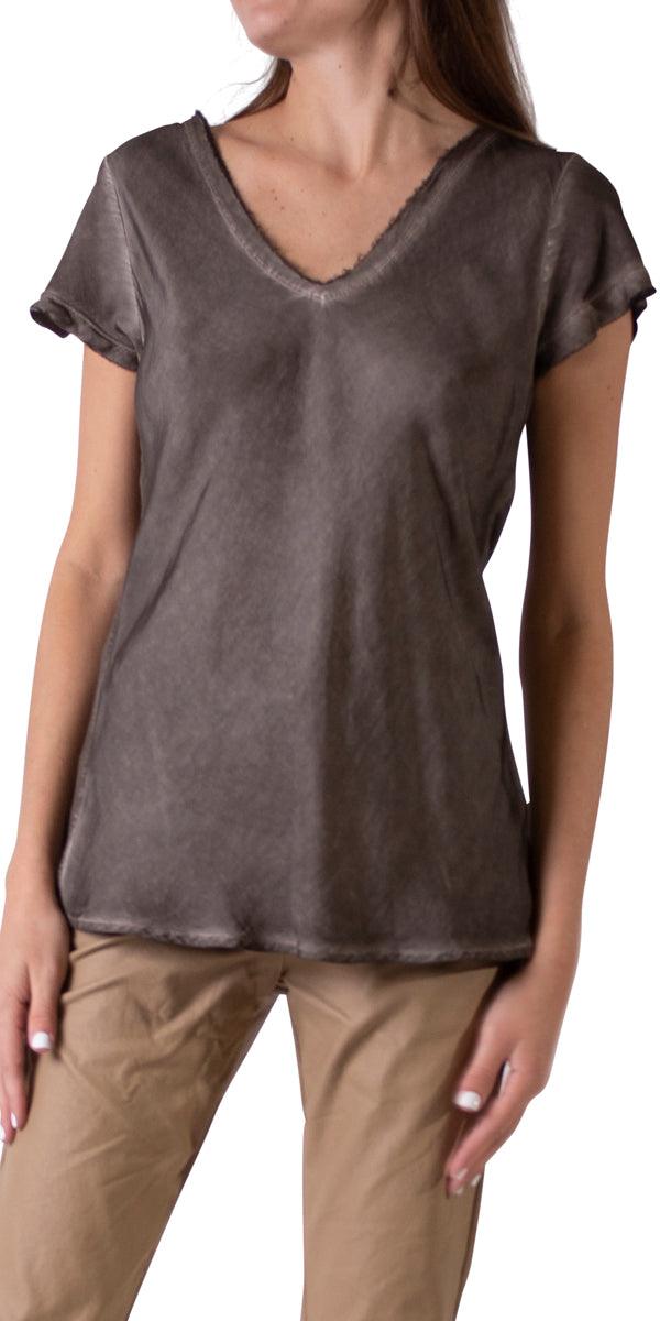 Maglietta Tee - Gigi Moda - Made in Italy # 2511, cotton, free shipping, Made in Italy, silk, TEE, Top, v-neck tee