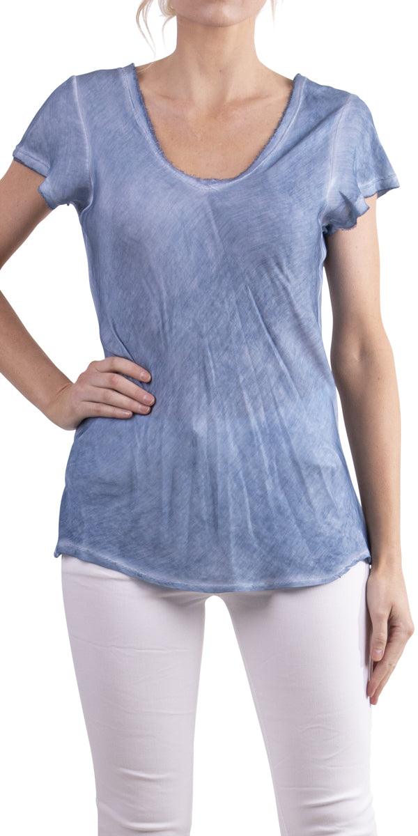 Maglietta Tee - Gigi Moda - Made in Italy # 2511, cotton, free shipping, Made in Italy, silk, TEE, Top, v-neck tee