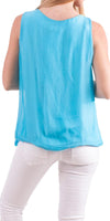 Paola Silk Tank - Shop Gigi Moda - Made in Italy # 100% Silk, Blouse, Gigi Moda, italian top, Made in Italy, OS, resort wear, Silk, Sleeveless, spring, Top, viscose, washable