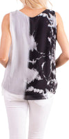 Corfu Sleeveless Blouse - Shop Gigi Moda - Made in Italy # 100% Silk, Blouse, Gigi Moda, italian top, Made in Italy, one size, side tie, Silk, Sleeveless, Sleeves, tie at side, Tie Dye, Top