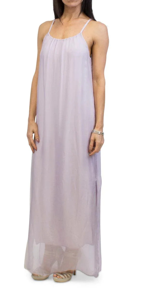Venus Silk Dress - Gigi Moda - Made in Italy # 100% Silk, Dress, Gigi Moda, Made in Italy, Maxi Dress, OS, resort, resort wear, Silk, Sleeveless, Spaghetti Strap, washable