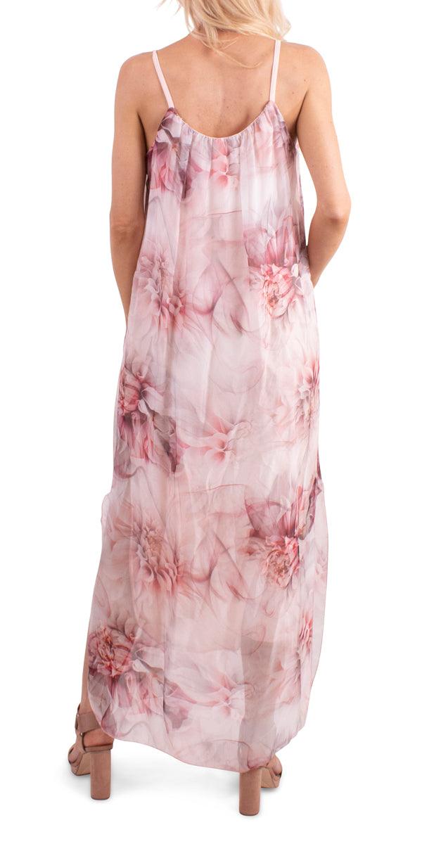 Venus Floral Dress - Gigi Moda - Made in Italy # 100% Silk, Dress, floral, floral design, floral dress, floral pattern, Floral Print, italian silk, italian silk dress, Made in Italy, one size, print silk, printed silk, Silk, silk dress, Sleeveless, spring, summer, viscose