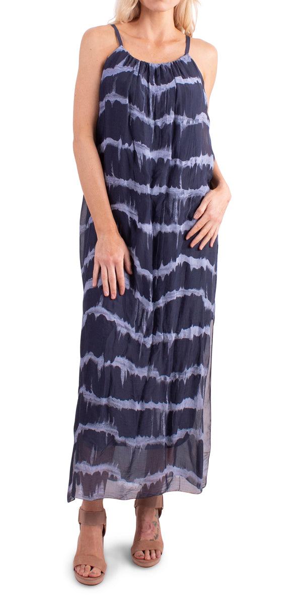Venus Tie Dye Silk Dress - Shop Gigi Moda - Made in Italy # 100% Silk, Dress, Made in Italy, resort wear, Silk, Sleeveless, spring, summer