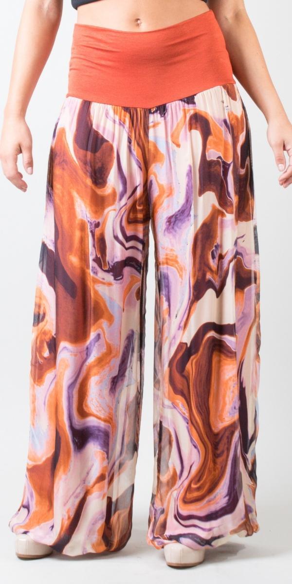 Aspen Marble Pant - Gigi Moda - Made in Italy # 100% Silk, Balloon Hem, balloon pants, feminine, flowy, Gigi Moda, Made in Italy, palazzo, resort, resort wear, shop gigi moda, spring, summer, woman, women clothes