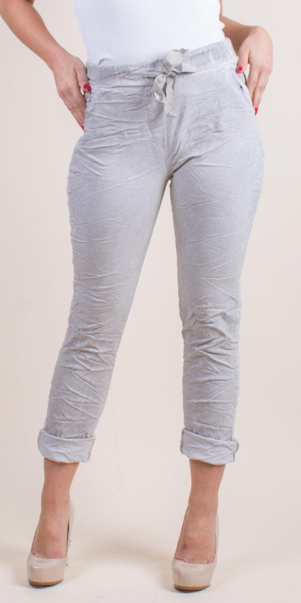 Poluma Pants - Gigi Moda - Made in Italy # Cropped pants, drawstring, drawstring pants, Gigi Moda, lightweight, made in italy, Pants, plain, pockets, stretch