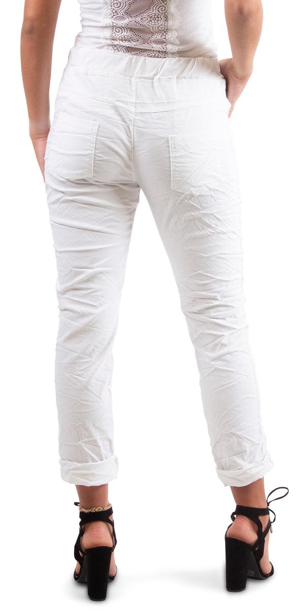 Poluma Pants - Gigi Moda - Made in Italy # Cropped pants, drawstring, drawstring pants, Gigi Moda, lightweight, made in italy, Pants, plain, pockets, stretch