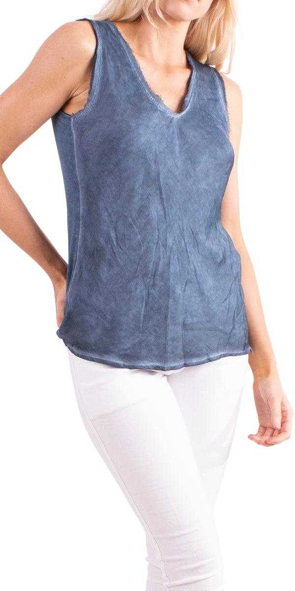 Maglietta Tank - Gigi Moda - Made in Italy # Gigi Moda, hand wash, italian top, Made in Italy, OS, Silk, tank, Top, washable