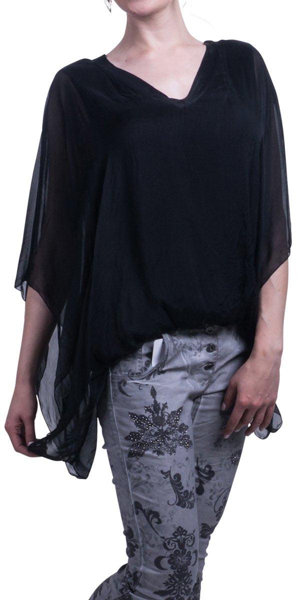 Seta Anna Blouse - Gigi Moda - Made in Italy # 100% Silk, Blouse, Gigi Moda, italian top, Made in Italy, OS, Silk, Top, washable