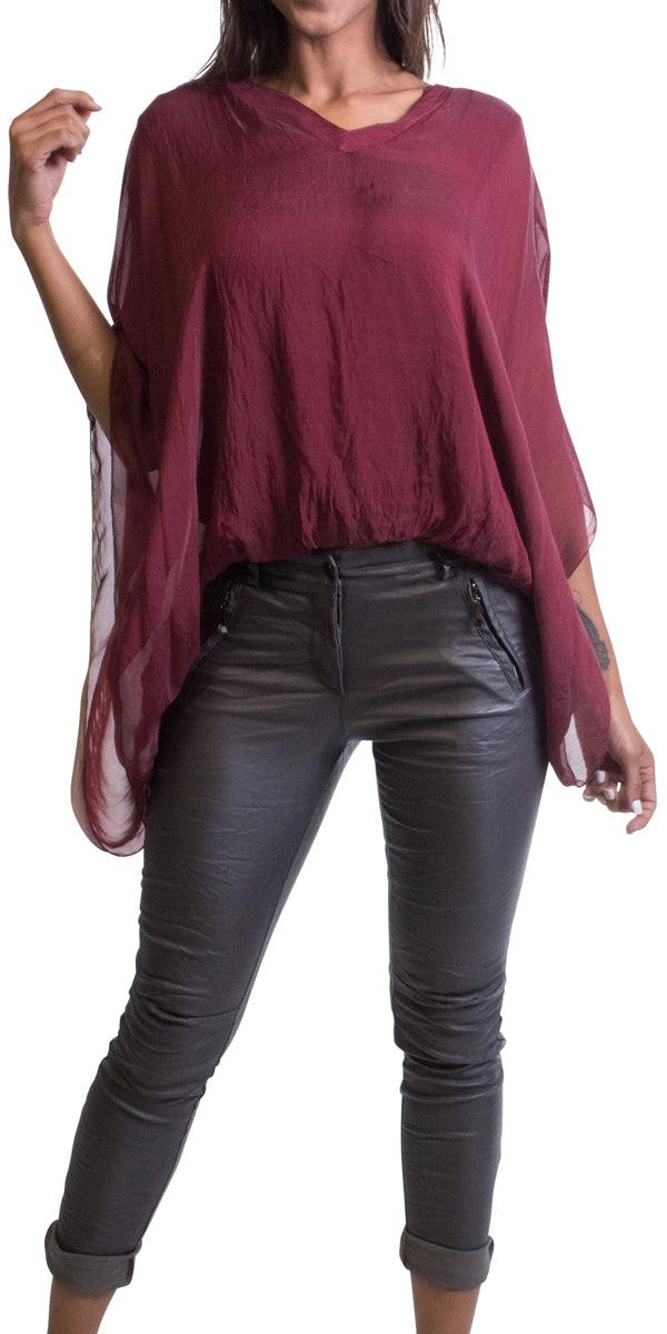 Seta Anna Blouse - Gigi Moda - Made in Italy # 100% Silk, Blouse, Gigi Moda, italian top, Made in Italy, OS, Silk, Top, washable