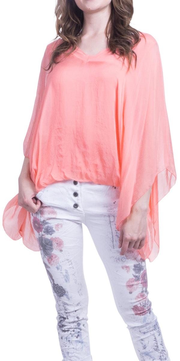 Seta Anna Blouse - Gigi Moda - Made in Italy # 100% Silk, Blouse, Gigi Moda, italian top, Made in Italy, OS, Silk, Top, washable