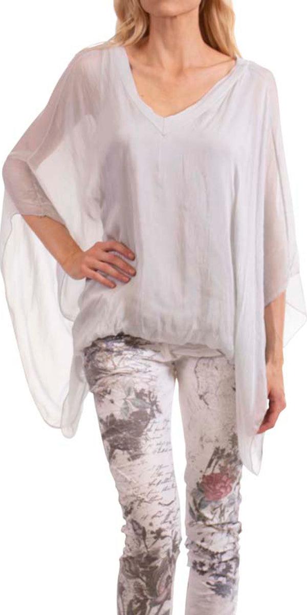 Seta Anna Blouse - Gigi Moda - Made in Italy # 100% Silk, Blouse, Gigi Moda, italian top, Made in Italy, OS, Silk, Top, washable
